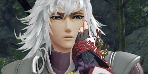 White-haired character in a tense moment in Xenoblade 2, a JRPG with a sad ending-1