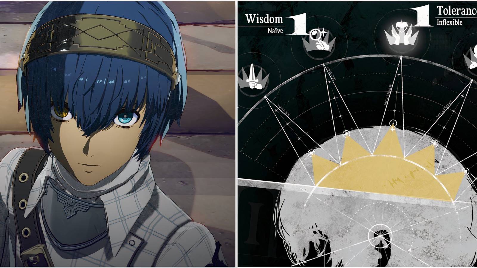 Will and The Royal Virtues menu in Metaphor ReFantazio