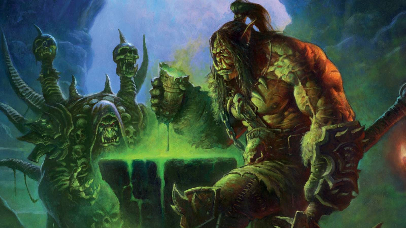 gul'dan giving grom hellscream the cup of unity of mannoroth's blood from wow