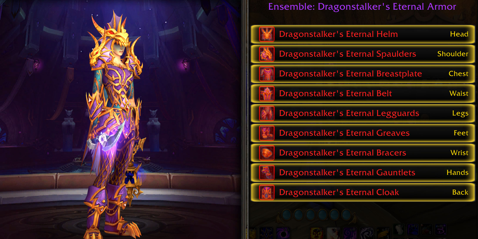 WoW TWW 20th Anniversary Celebration Eternal Tier 2 Set Dragonstalker's Eternal Armor