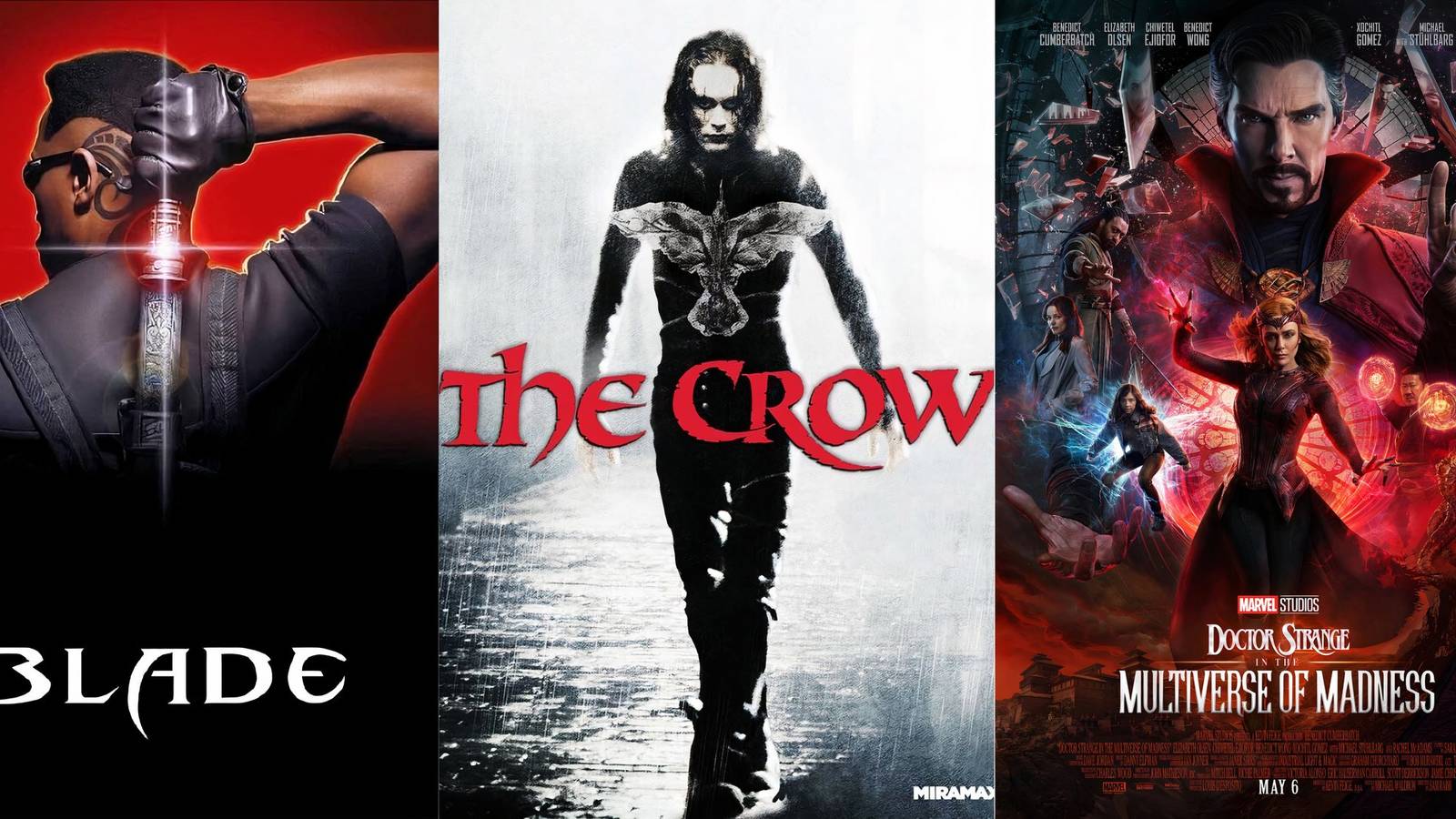 X Best Superhero Horror Movies, Ranked split image featuring three movie posters
