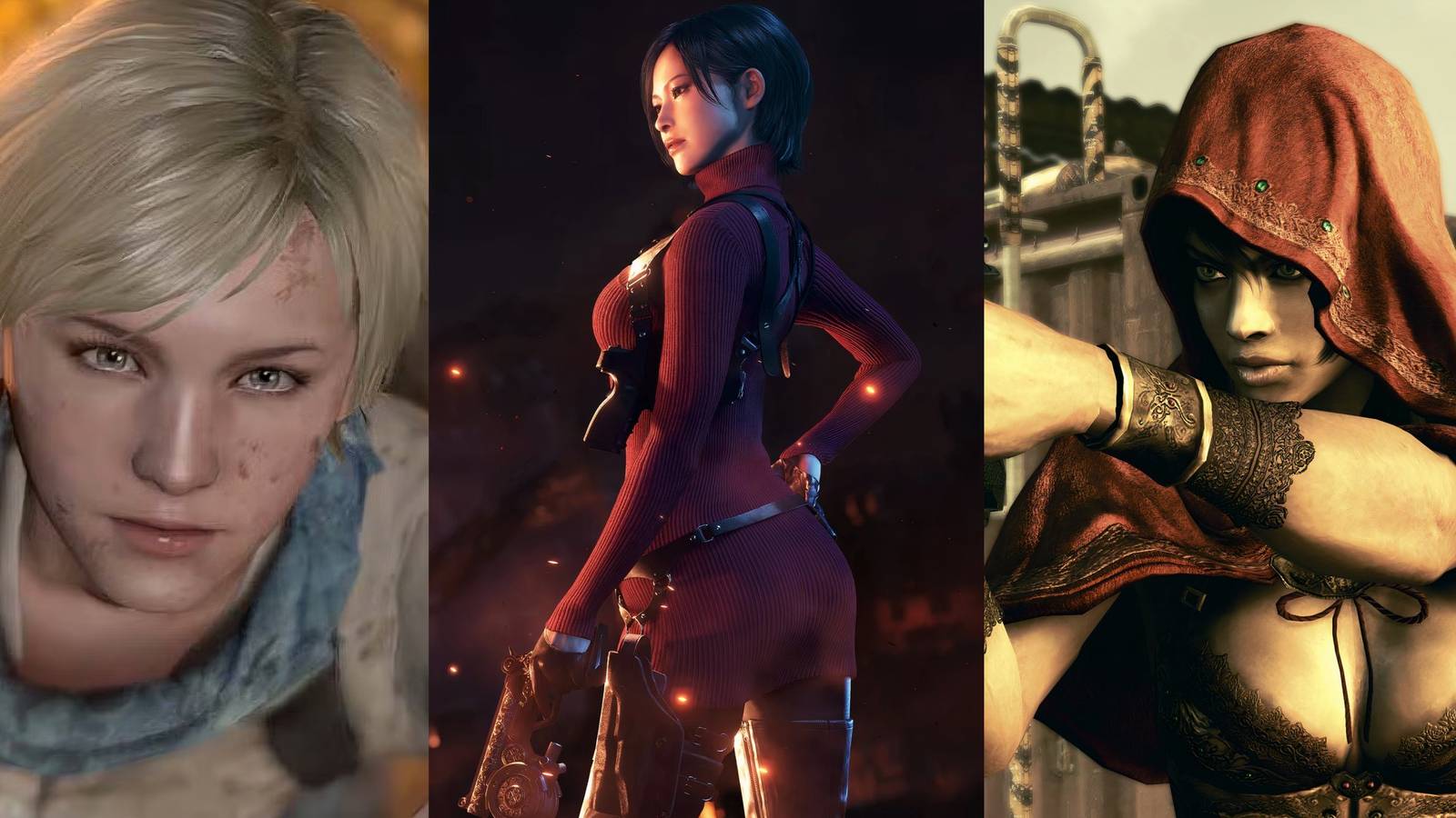 Resident Evil Protagonists Who Deserve More Games split image Sherry Birkin, Ada Wong and Sheva Alomar