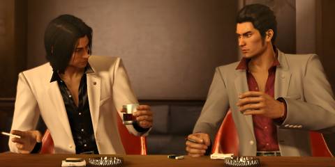 Yakuza Kiwami Kiryu and Nishiki drinking