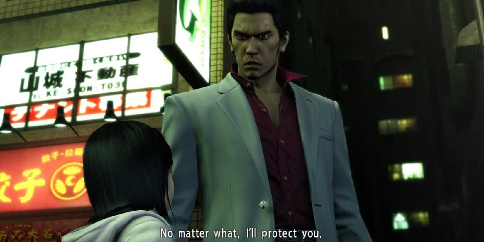 Kazuma offers to protect a child in Yakuza Kiwami