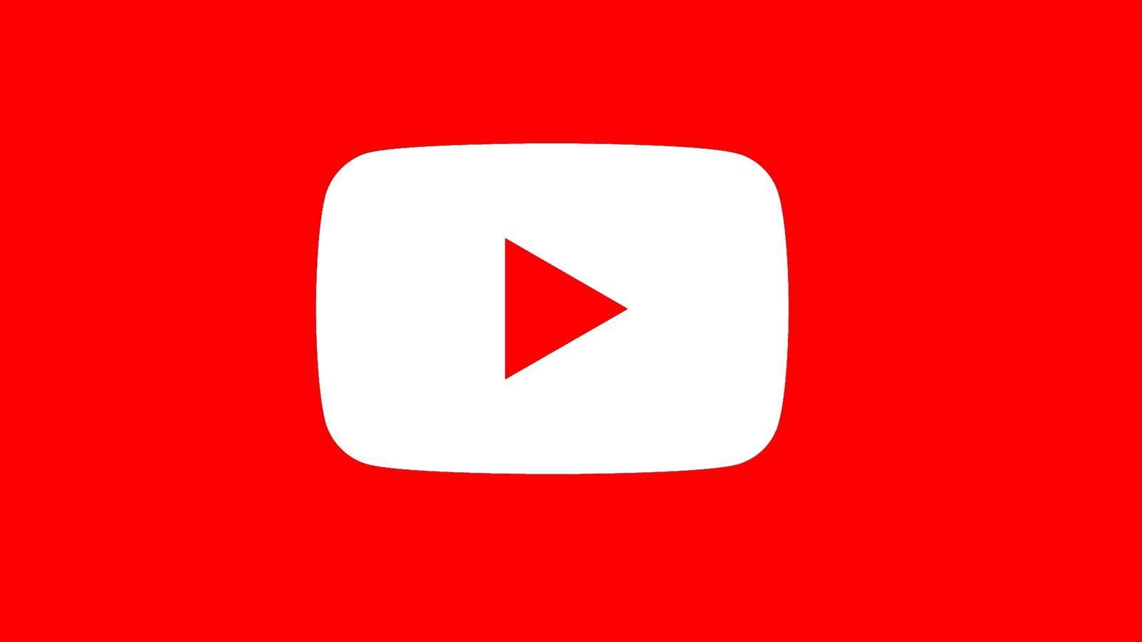 The YouTube logo in white set against a red background
