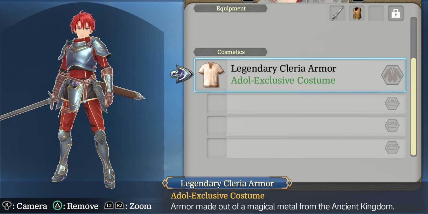 Ys 10 Nordics - changing Adol's appearance