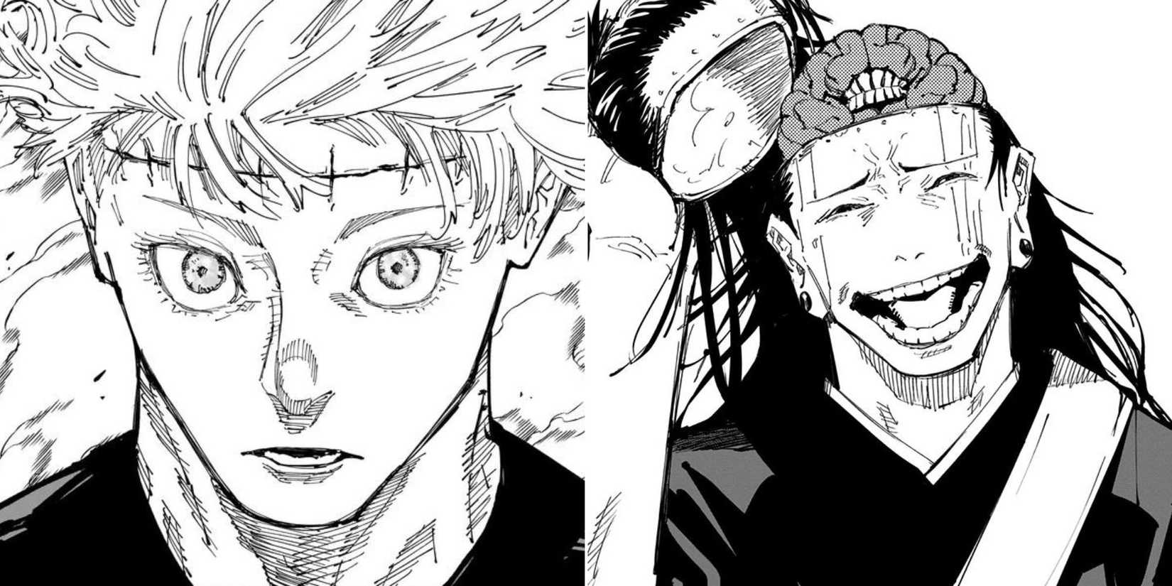 Yuta possesses Gojo's body and Kenjaku reveals his identity in the manga.