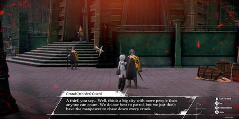 The Player Talking To The Guard In Petty Thief 