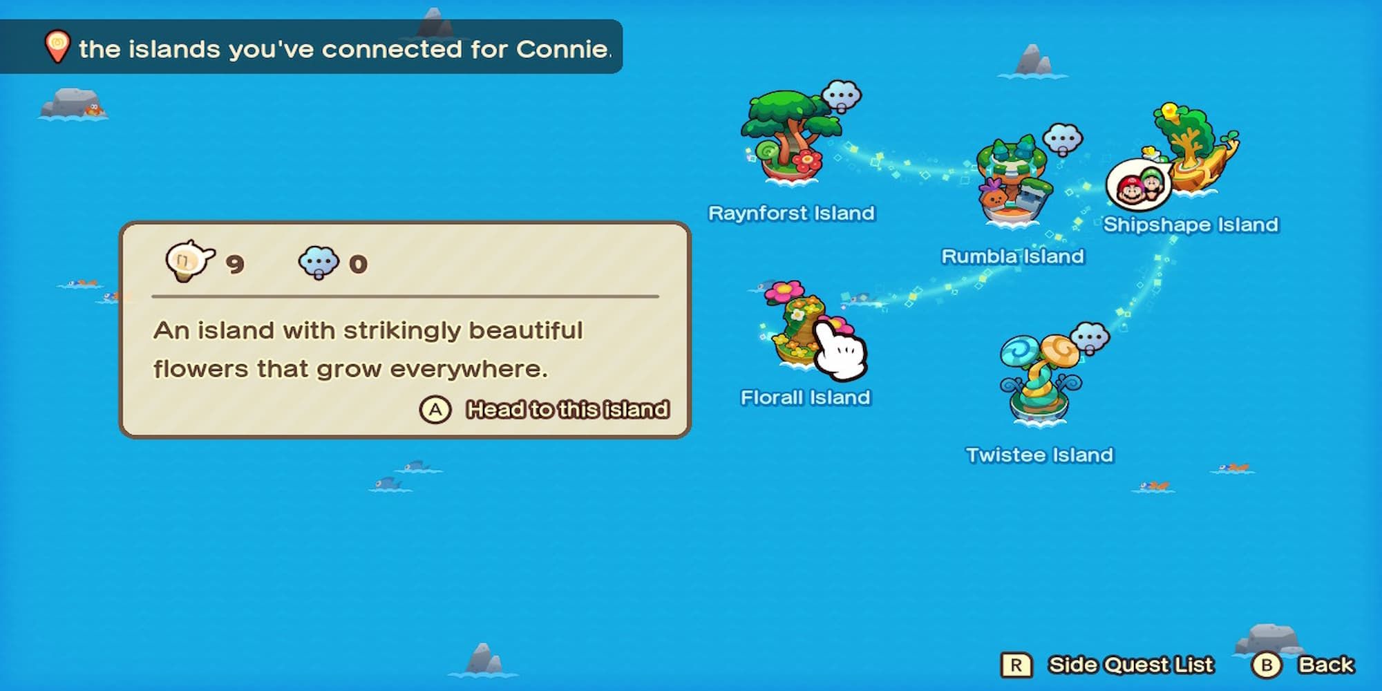 Florall Island On The Ocean Map 