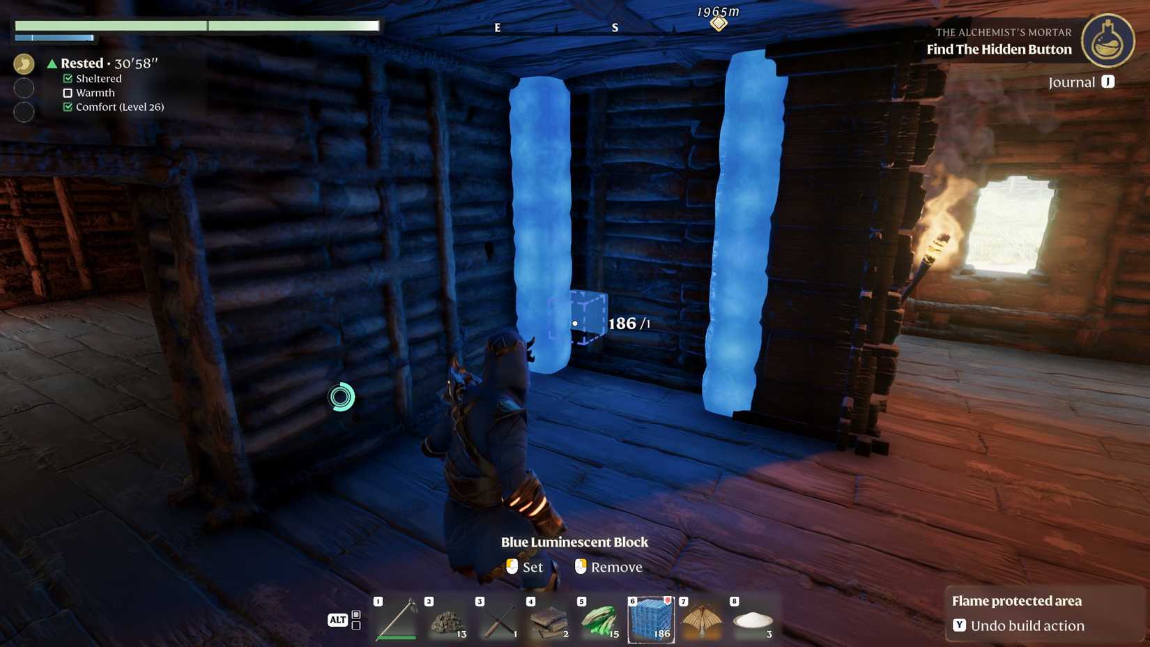 Pillars made of Blue Luminescent Blocks in Enshrouded