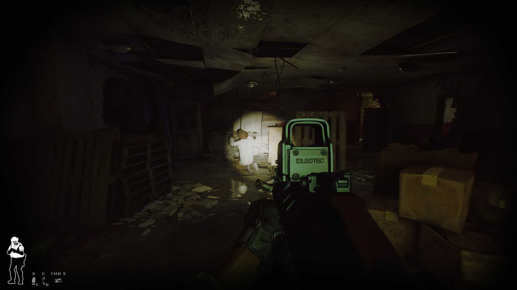 Arresting a civilian in Ready or Not's Dorms map