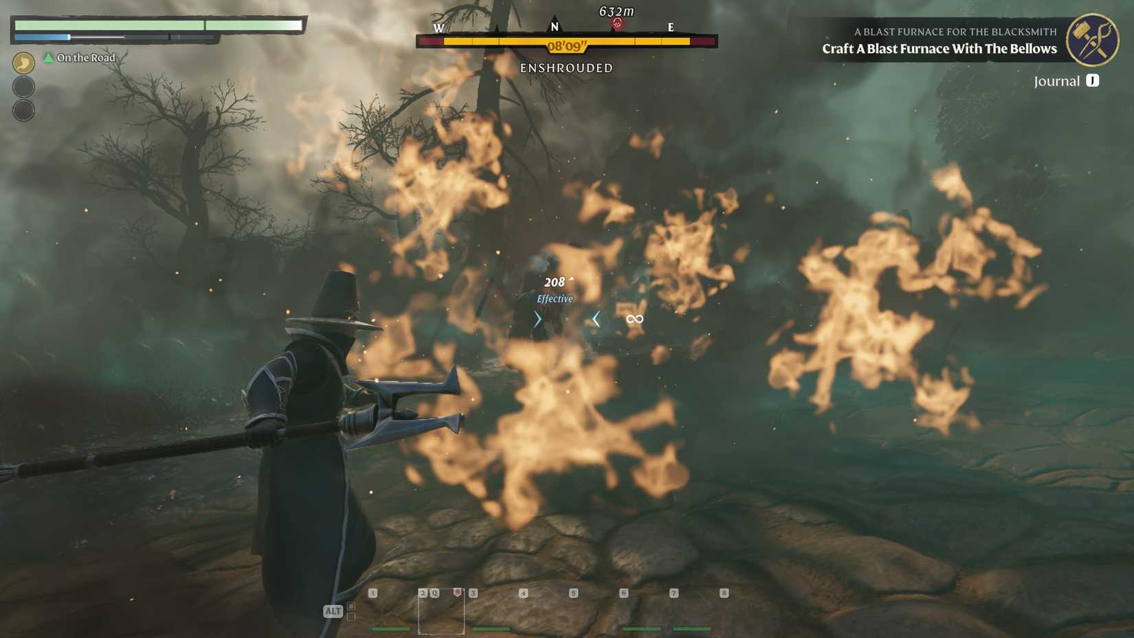 Using Eternal Fireball against fell monsters in Enshrouded