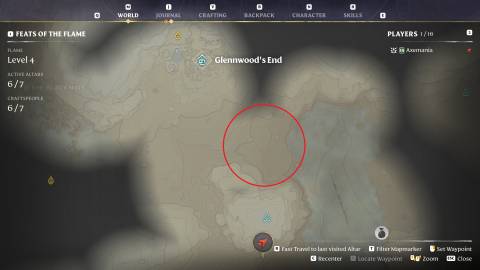 Possible nettle spawns south of Glennwood's End in Enshrouded