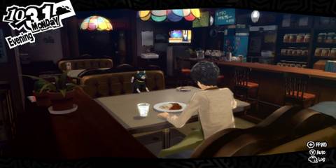 The Player Eating Curry With Morgana in Persona 5 Royal SP Restoration
