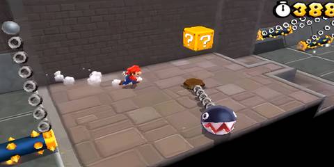 mario next to a chain chomp