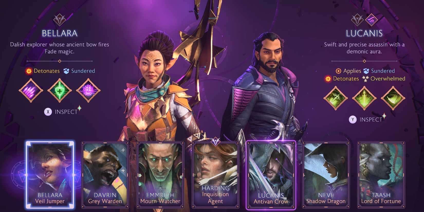 An image of Bellara and Lucanis from Dragon Age: The Veilguard