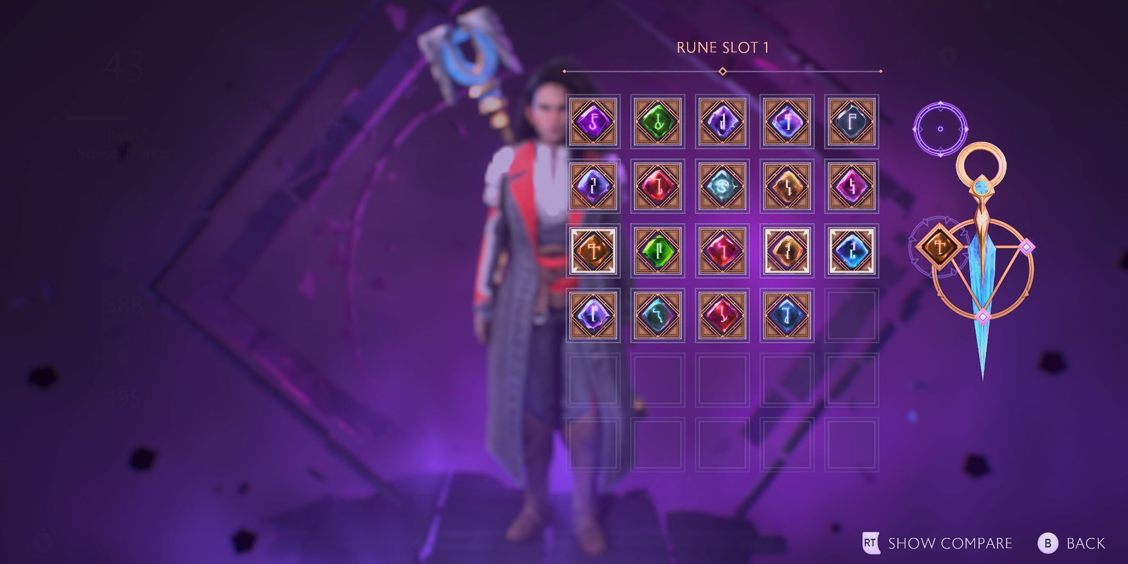 An image of the rune selection screen in Dragon Age: The Veilguard