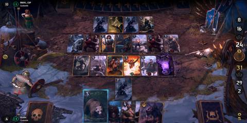 A Key Frame Of A Game Of Gwent In Action