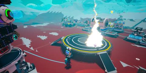 A Portal opening up to deliver a package in astroneer