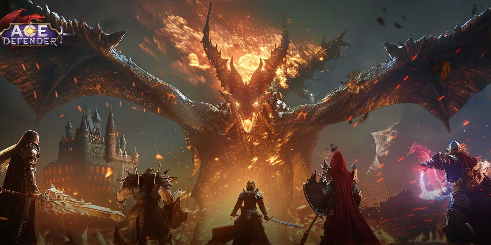 Ace Defender: Dragon War characters and dragon