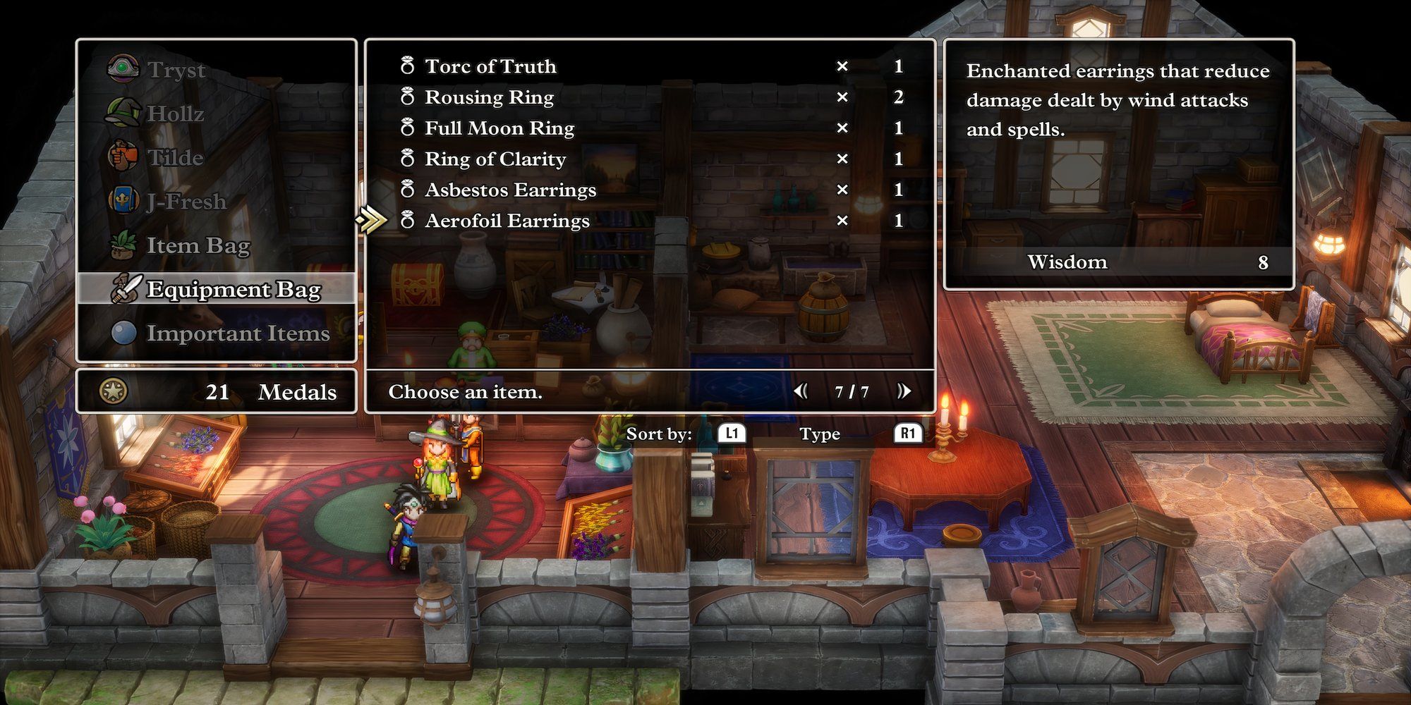 Airfoil earring accessory in Dragon Quest 3 HD-2D Remake
