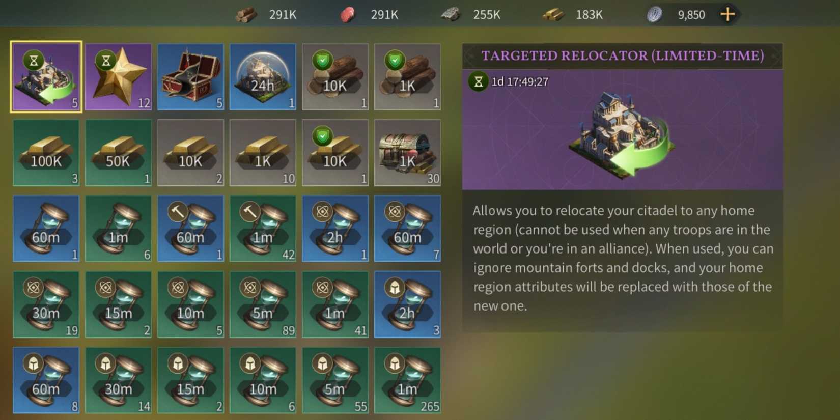 targeted relocator in age of empires mobile.