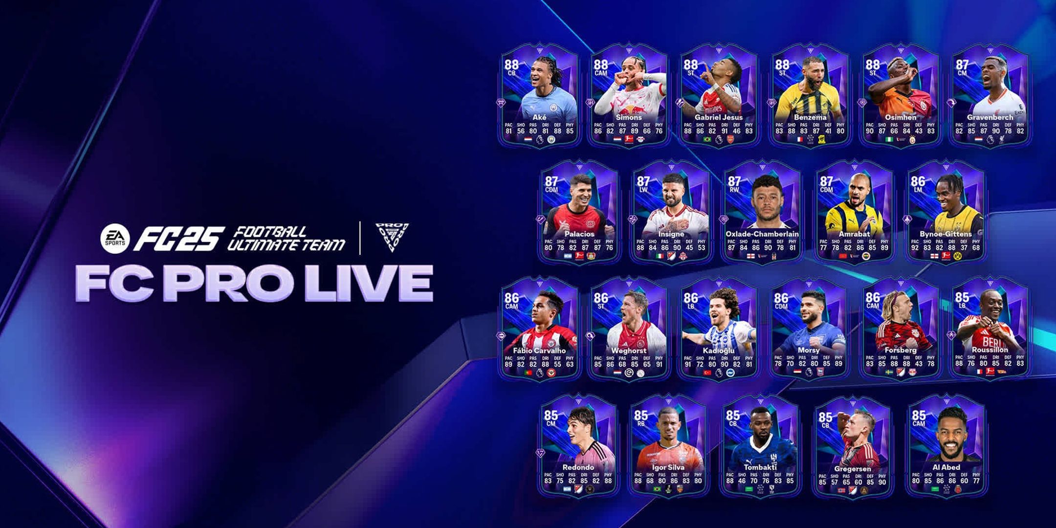 all fc pro live cards in ea sports fc 25