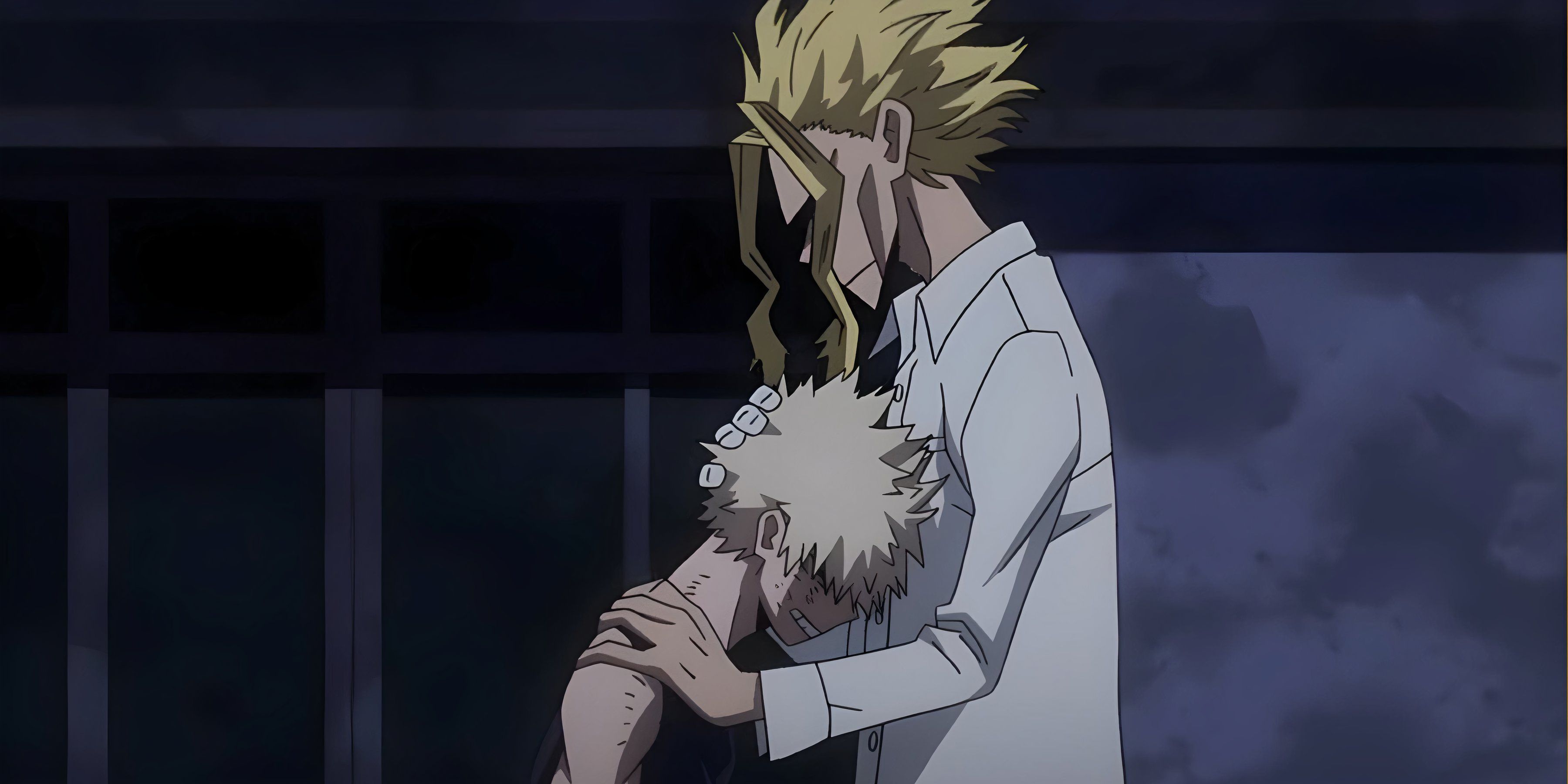 Allmight hugs bakugo