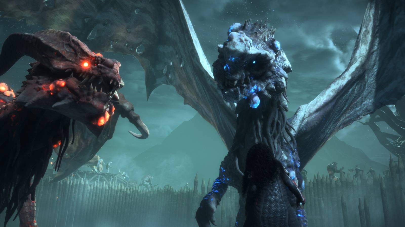 An image of two high dragons from Dragon Age_ The Veilguard