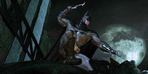 batman preparing to throw a batarang