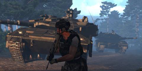 Arma 3 infantry with tank