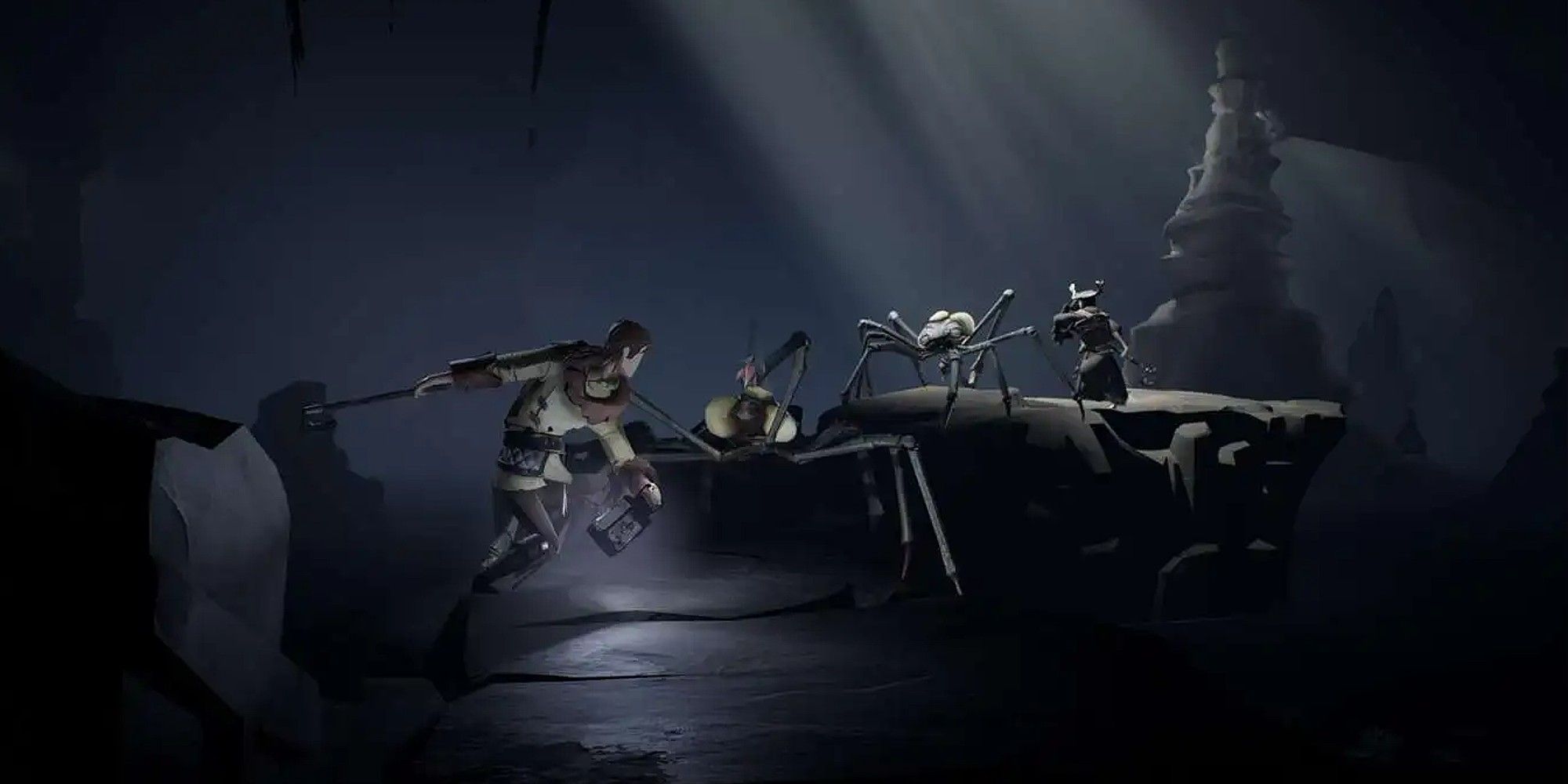 Ashen Battle With Spiders In The Cave