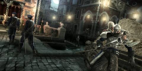 Ezio performs a sneak attack in Assassin's Creed 2