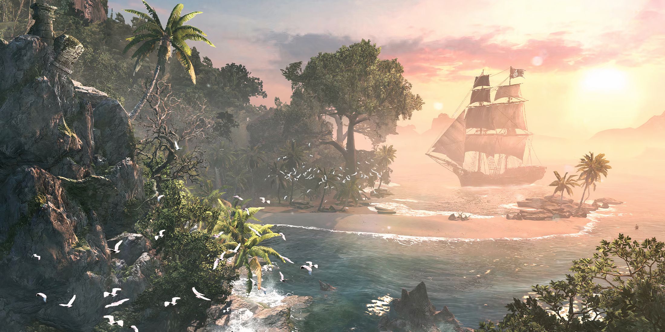 Assassin's Creed 4 Black Flag island with ship