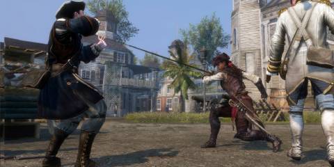 Aveline fighting off enemies in Assassin's Creed: Liberation HD