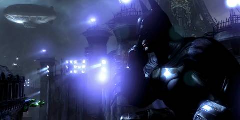Batman overlooking the city in Batman: Arkham City - Armored Edition