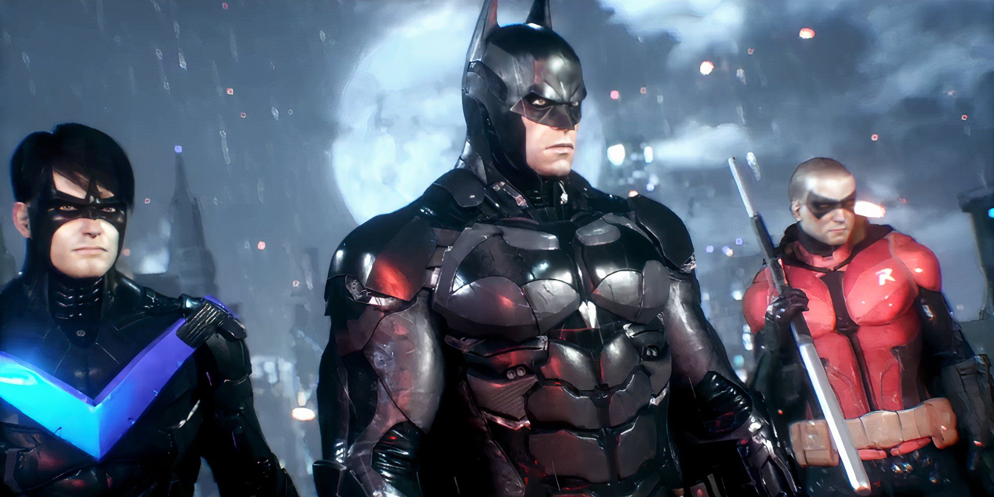 Batman, Nightwing, and Robin in Batman: Arkham Knight