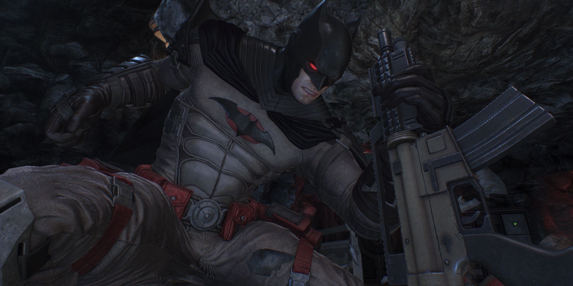 The Flashpoint Batman skin in Batman: Arkham Knight