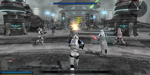 Star Wars Battlefront 2 clones advancing a battle