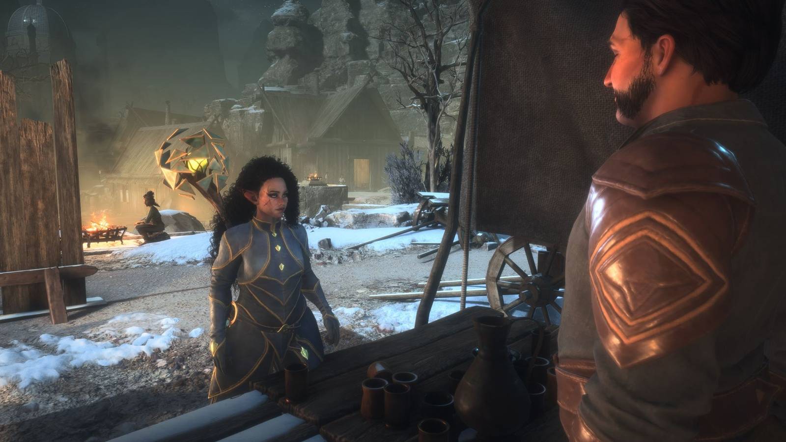 An image of Rook purchasing from a merchant in Dragon Age: The Veilguard