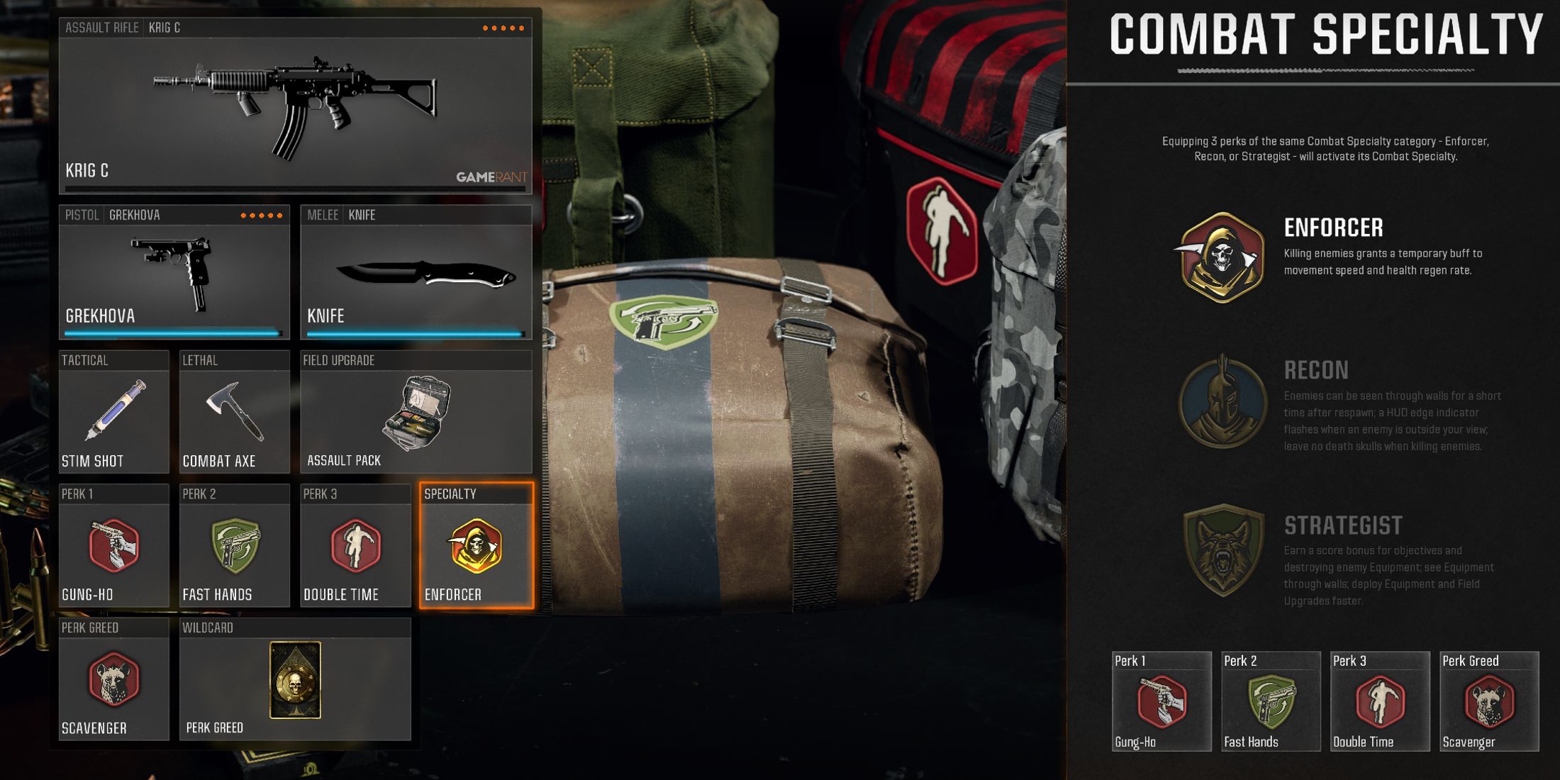 Screenshot showcasing the best Krig C Perk Package and Wildcard for Black Ops 6 and Warzone 