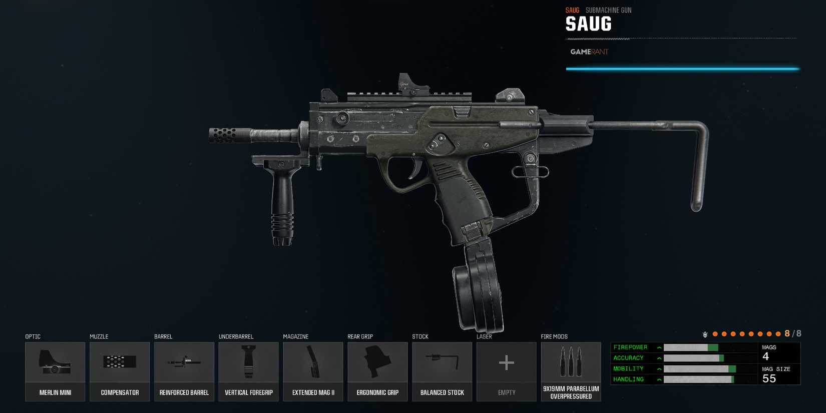 Screenshot showcasing the best Saug build in Warzone 