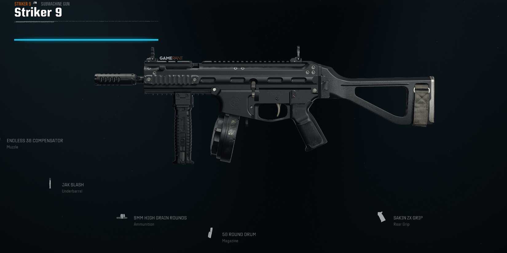 Screenshot showcasing the best Striker 9 build for Warzone 