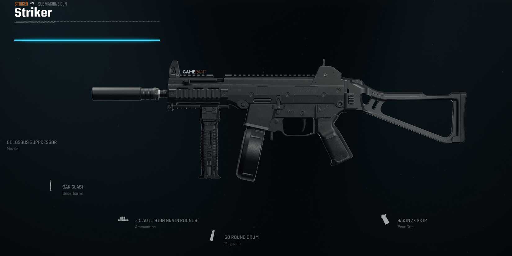 Screenshot showcasing the best Striker build for Warzone 