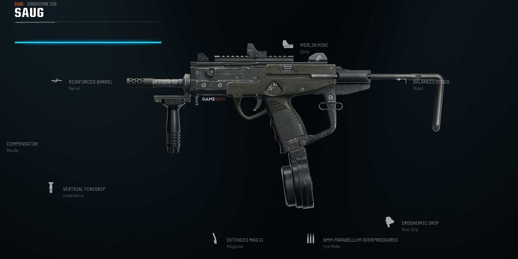 Screenshot showcasing the best updated Saug Warzone build for Warzone Season 1 