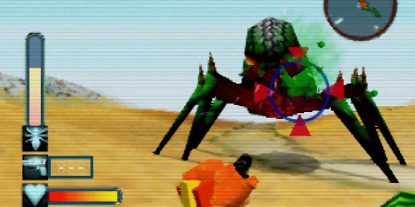 Fighting a giant insect in Body harvest for N64