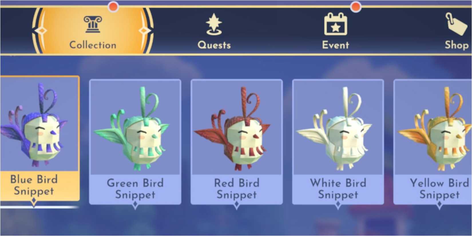 Bird Snippets in Disney Dreamlight Valley