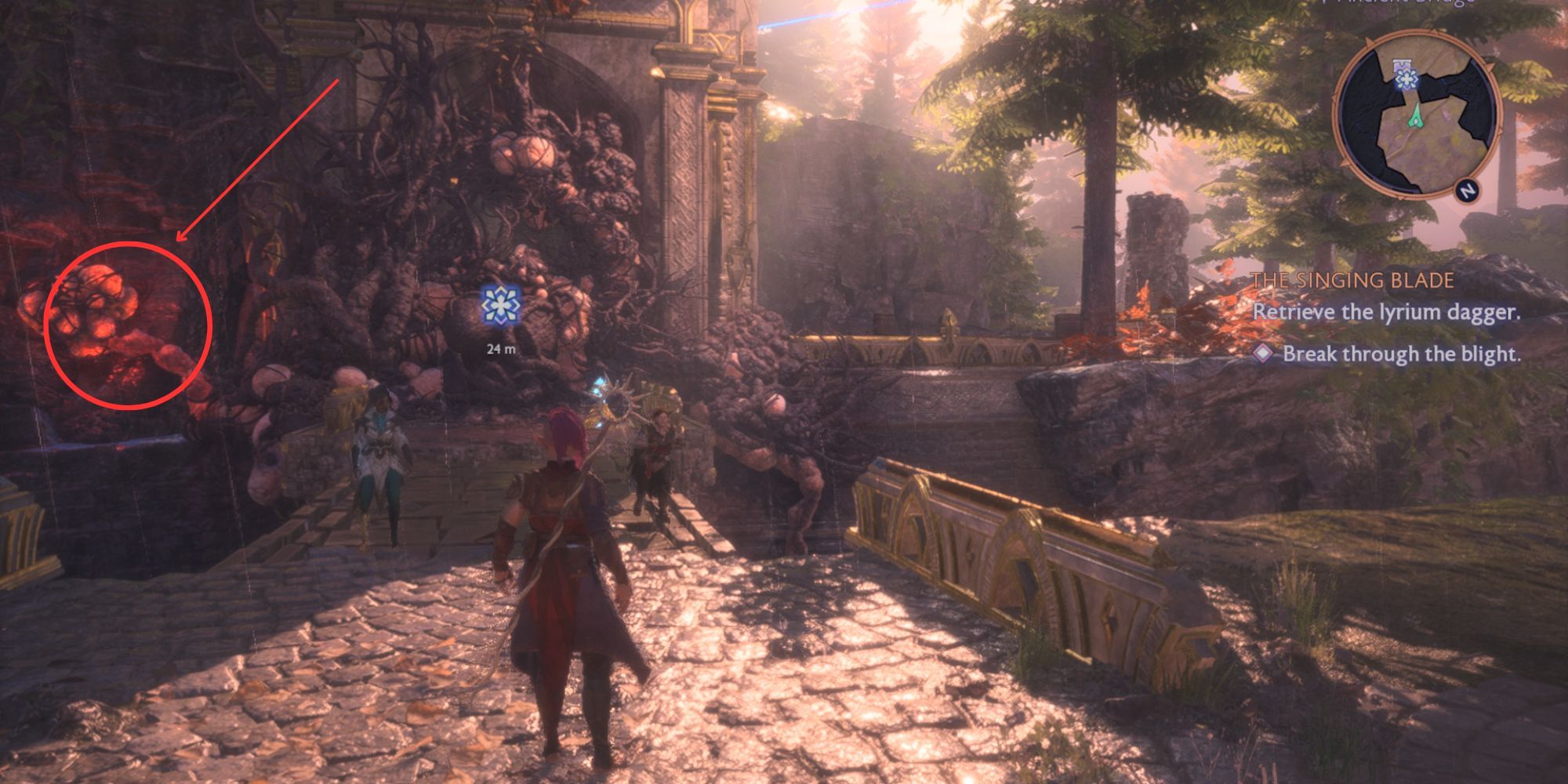 Blight blockade in Dragon Age: The Veilguard's Singing Blade quest 