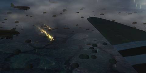 Brothers in Arms Road to Hill 30 parachute drop scene