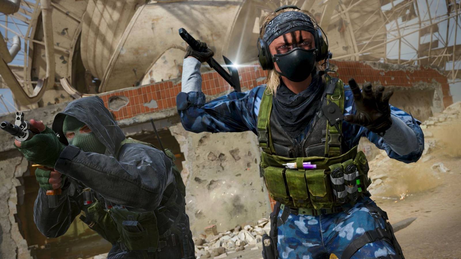 A pair of Call of Duty Black Ops 6 soldiers face the viewer while holding weapons